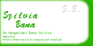 szilvia bana business card